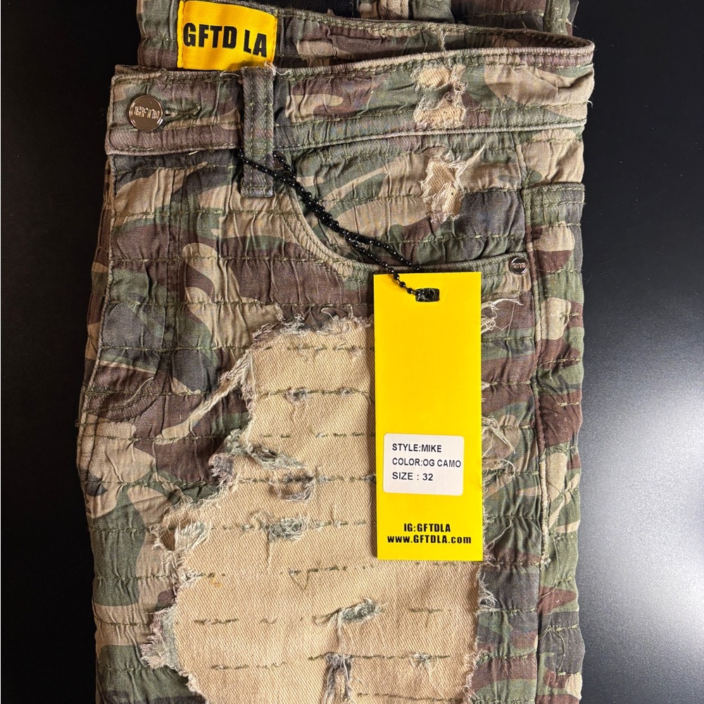GFTD LA STACKED FLAIR JEANS OG CAMO MIKE | NEW | 32 x 34